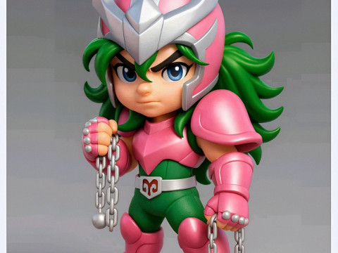 Bonecos estilo 3d mangá anime saint seiya shun guerreiro caricato Modelo de Impressão 3D