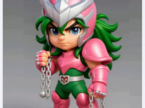 Bonecos 3d style manga anime saint seiya shun warrior caricato 3D Print Model