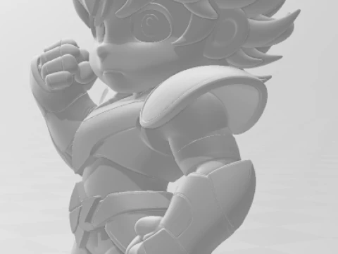 Bonecos 3d style manga anime saint seiya pegasus warrior caricato 3D Print Model