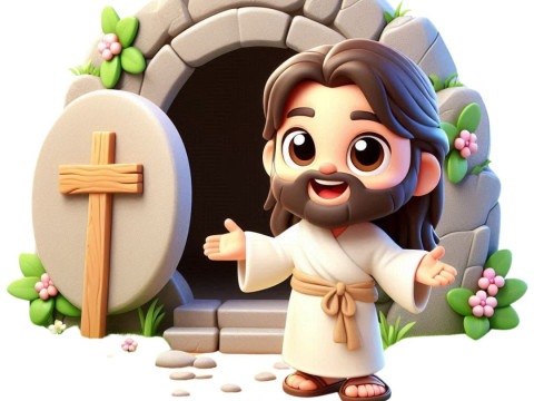 Bonecos estilo 3d mangá anime jesus cristo caricato Modelo de Impressão 3D