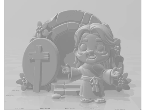 Bonecos 3d style manga anime jesus cristo caricato 3D Print Model