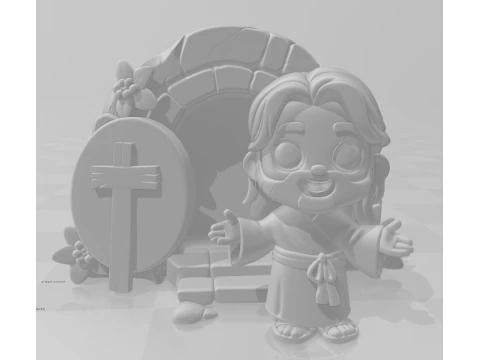 Bonecos 3d style manga anime jesus cristo caricato 3D Print Model