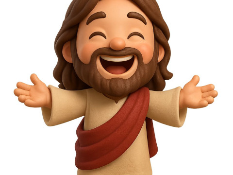 Bonecos estilo 3d mangá anime jesus cristo caricato Modelo de Impressão 3D