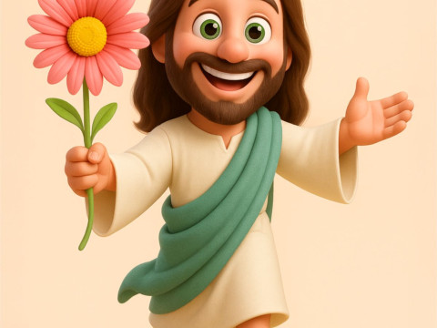 Bonecos estilo 3d mangá anime jesus cristo caricato Modelo de Impressão 3D