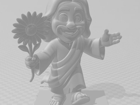 Manga anime gaya 3d Bonecos yesus cristo caricato Model Cetak 3D