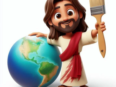 Bonecos 3d style manga anime jesus cristo caricato 3D Print Model