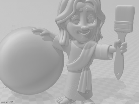 Bonecos 3d stil manga anime İsa Cristo Caricato 3D Baskı Modeli