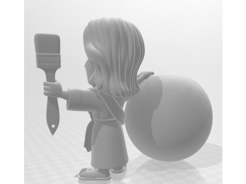 Bonecos 3d stil manga anime İsa Cristo Caricato 3D Baskı Modeli