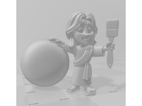 Bonecos 3d stil manga anime İsa Cristo Caricato 3D Baskı Modeli