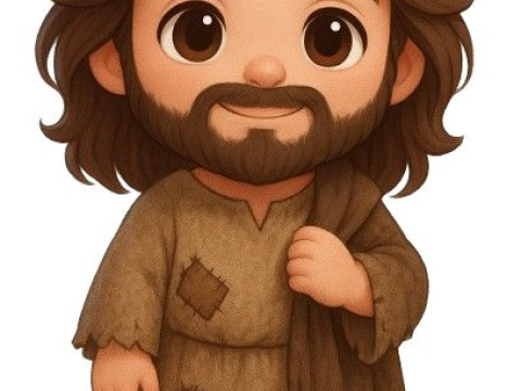 Bonecos estilo 3d mangá anime jesus cristo caricato Modelo de Impressão 3D