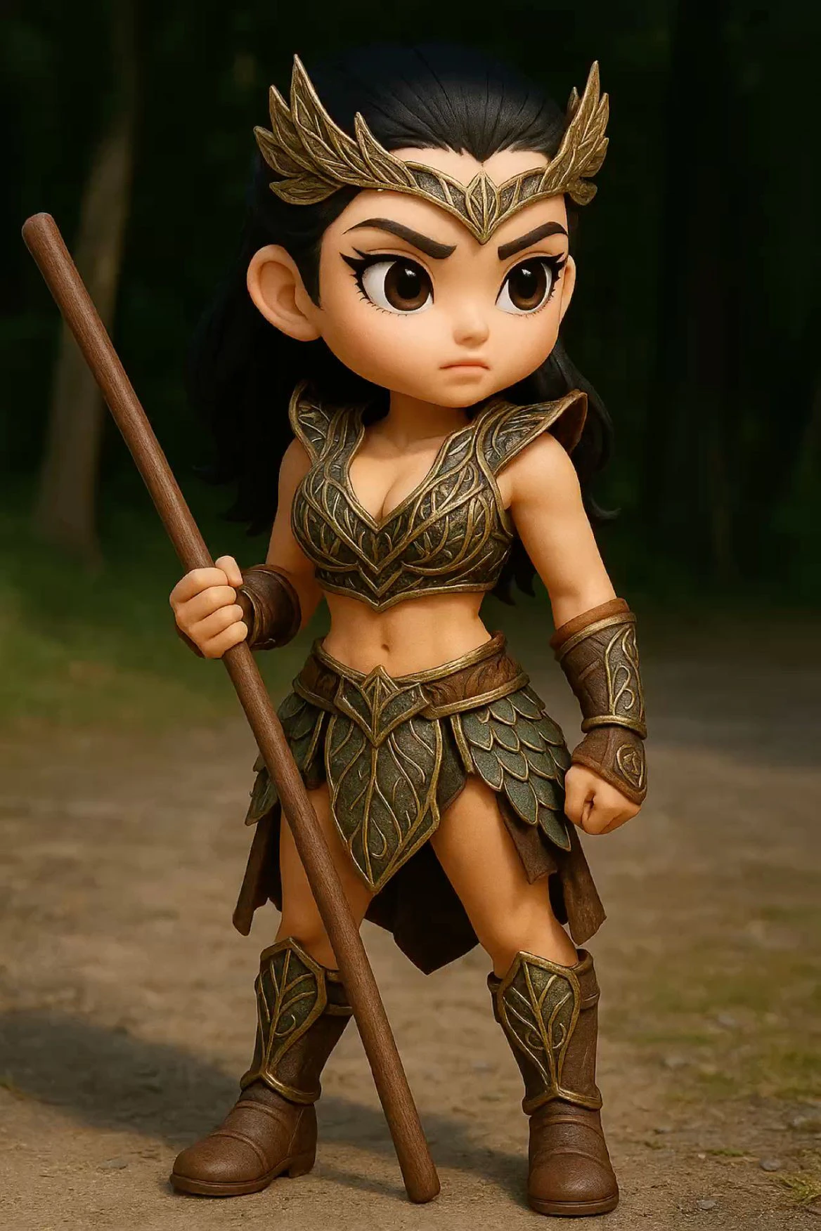 Bonecos 3d style manga anime women warrior caricato 3D Print Model .c4d .max .obj .3ds .fbx .stl .blend 