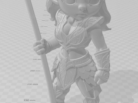 Bonecos 3d style manga anime women warrior caricato 3D Print Model