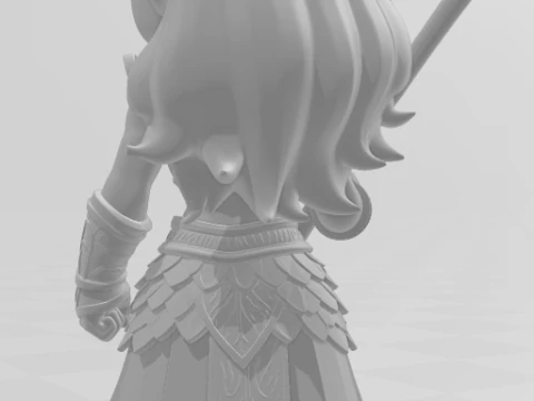 Bonecos 3d style manga anime women warrior caricato 3D Print Model