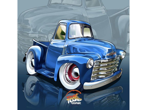 Bonecos style 3d manga anime voiture pick-up caricato Modèles 3D en vedette