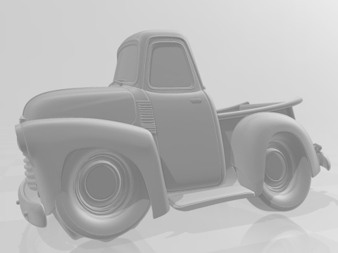 Bonecos 3d stil manga anime araba pikap karikatür 3D Baskı Modeli