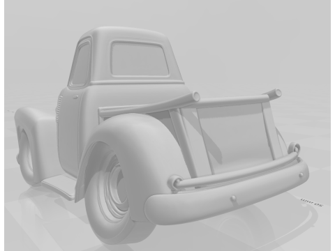 Bonecos 3d stil manga anime araba pikap karikatür 3D Baskı Modeli