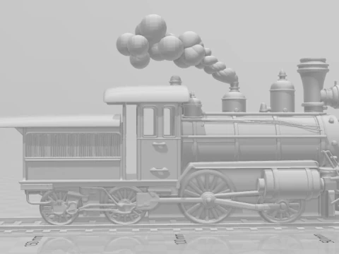 Bonecos 3d style manga anime train trem locomotiva vapor caricato 3D Print Model