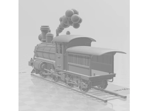 Bonecos 3d style manga anime train trem locomotiva vapor caricato 3D Print Model