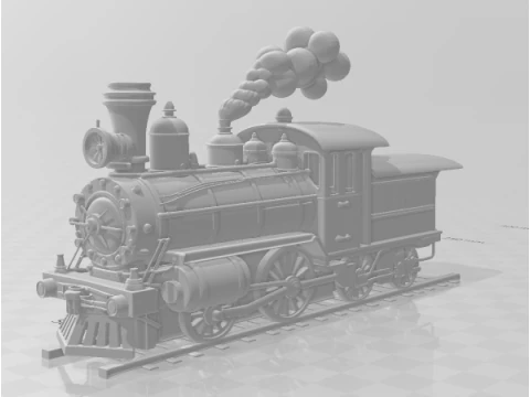 Bonecos 3d style manga anime train trem locomotiva vapor caricato 3D Print Model