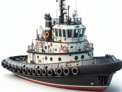 Bonecos style 3d manga anime navio rebocador caricato Modèles 3D en vedette