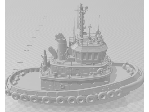 Bonecos 3d style manga anime navio rebocador caricato 3D Print Model