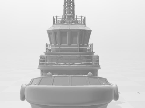 Bonecos 3d style manga anime navio rebocador caricato 3D Print Model