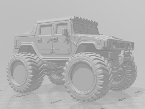 Bonecos 3d стиль манга аніме автомобіль хаммер стиль caricato 3D Принт Модель