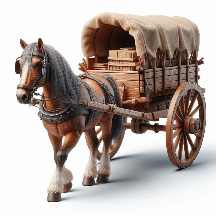 Bonecos 3d style manga anime carroa horse old caricato 3D Print Model .c4d .max .obj .3ds .fbx .stl .blend 