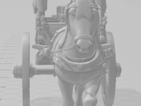 Bonecos 3d style manga anime carroa horse old caricato 3D Print Model