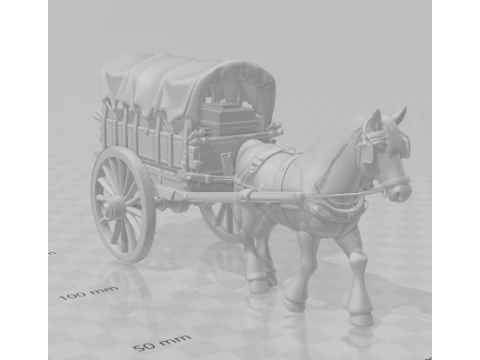 Bonecos 3d style manga anime carroa horse old caricato 3D Print Model