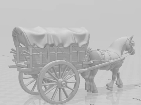 Bonecos 3d style manga anime carroa horse old caricato 3D Print Model