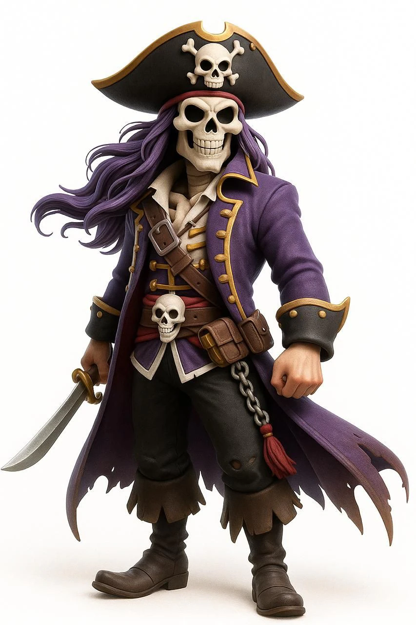 Bonecos 3d style manga anime caveira pirata caricato 3D Print Model .c4d .max .obj .3ds .fbx .stl .blend 