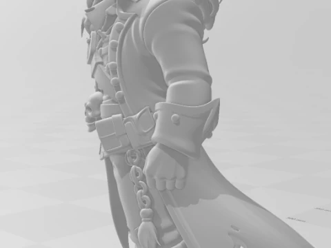 Bonecos 3d style manga anime caveira pirata caricato 3D Print Model