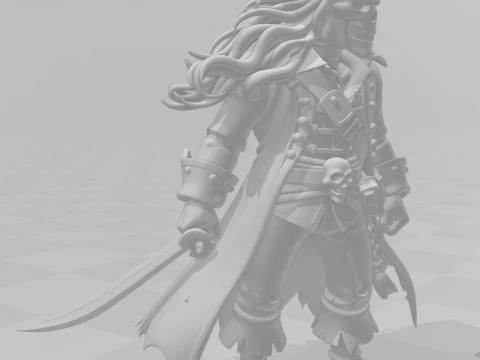 Bonecos 3d style manga anime caveira pirata caricato 3D Print Model