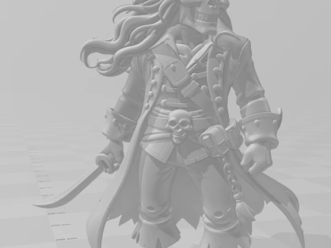 Bonecos 3d style manga anime caveira pirata caricato 3D Print Model