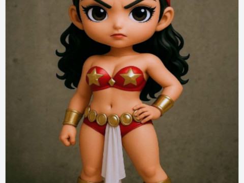 Bonecos 3D 风格漫画动漫女战士 lolli caricato 3D 打印模型