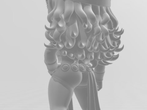 Bonecos 3d style manga anime women warrior lolli caricato 3D Print Model