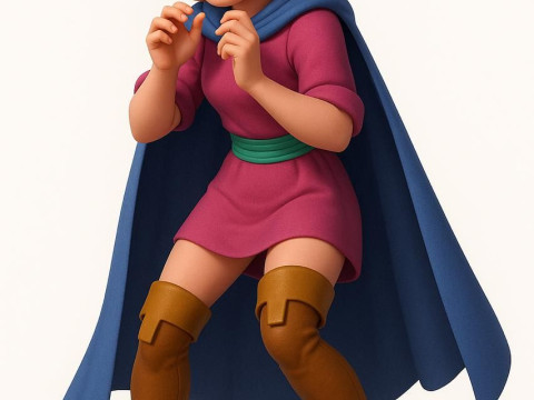 Bonecos 3D 风格漫画动漫女战士地下城与龙 caricato 3D 打印模型