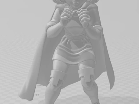 Bonecos 3d style manga anime women warrior dungeons e dragons caricato 3D Print Model