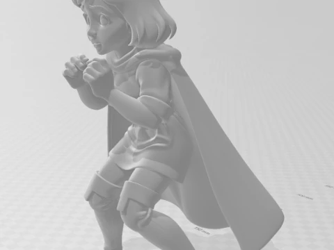 Bonecos 3d style manga anime women warrior dungeons e dragons caricato 3D Print Model