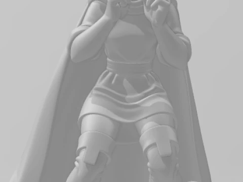 Bonecos 3d style manga anime women warrior dungeons e dragons caricato 3D Print Model