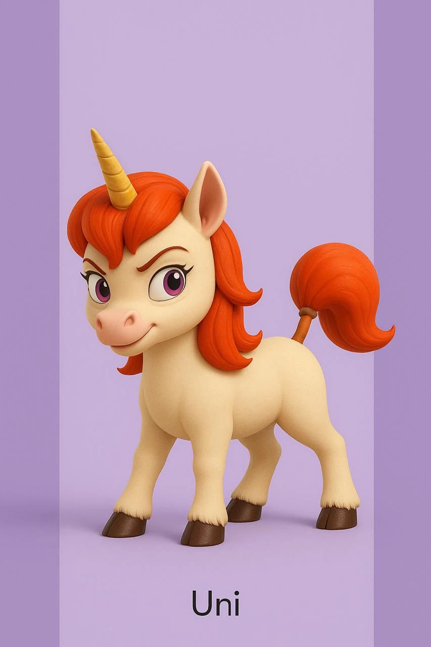 Bonecos 3d style manga anime uni unicornio dungeons e dragons caricato 3D Print Model .c4d .max .obj .3ds .fbx .stl .blend 