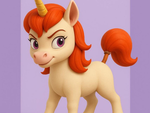 Bonecos 3D 风格漫画动漫 uni unicornio 地下城与龙 caricato 3D 打印模型