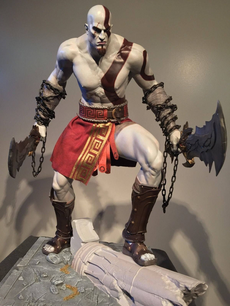 Bonecos 3d манга аніме kratos бог війни caricato 3D Принт Модель .c4d .max .obj .3ds .fbx .stl .blend 