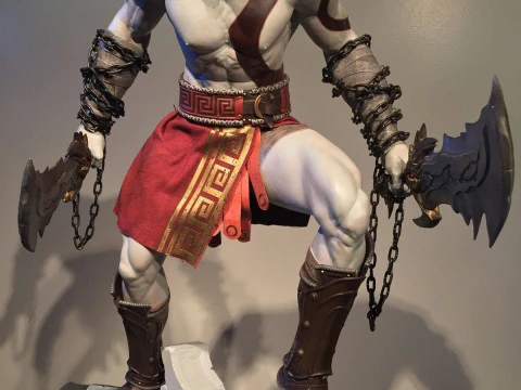 Bonecos estilo 3d manga anime kratos dios de la guerra caricato Modelo de impresión 3D