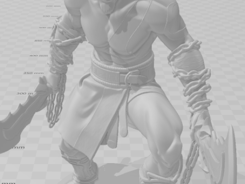 Bonecos 3d манга аніме kratos бог війни caricato 3D Принт Модель