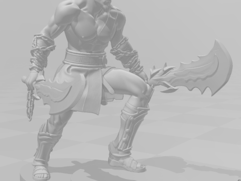 Bonecos 3d манга аніме kratos бог війни caricato 3D Принт Модель