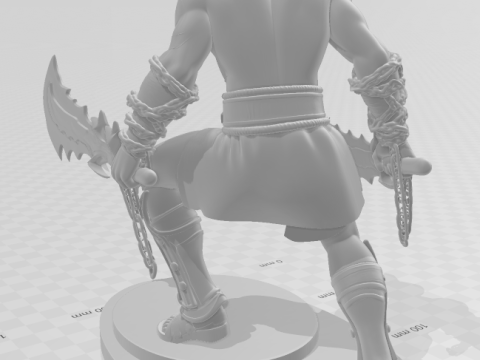 Bonecos 3d манга аніме kratos бог війни caricato 3D Принт Модель