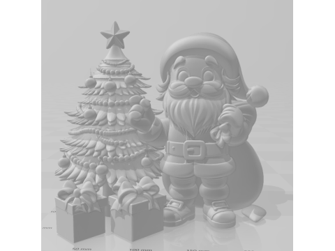 Bonecos 3d style manga anime papai noel santa claus caricato Modello di stampa 3D