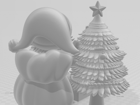 Bonecos 3d style manga anime papai noel santa claus caricato Modello di stampa 3D